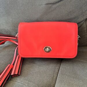 Coach orange Crossbody Bag with Tassel